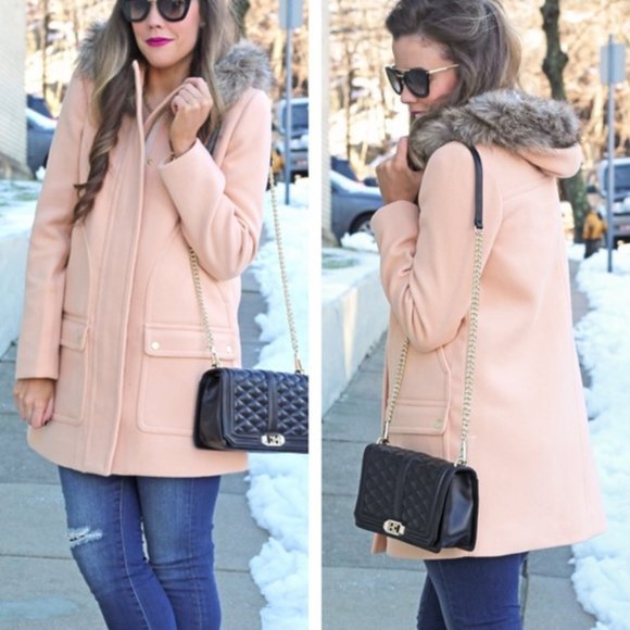 J.Crew Size 14 Vail Parka Wool Blend Coat Peacoat Jacket Hooded Winter Outerwear